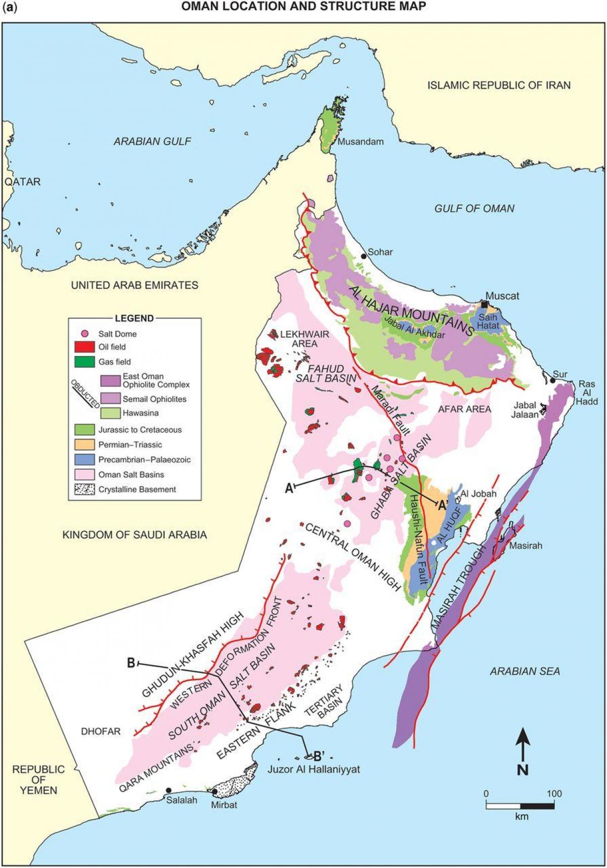 kartta Oman geologia