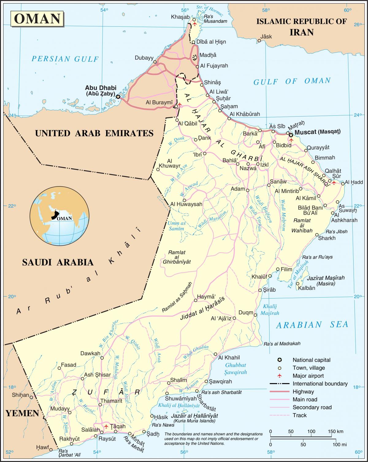 Omanin kartta
