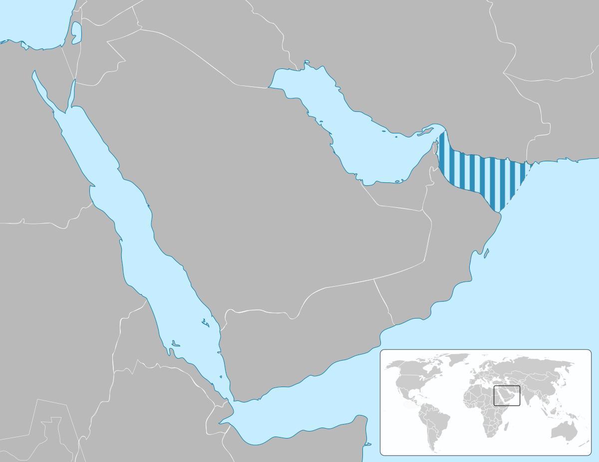 persianlahden Omanin kartta