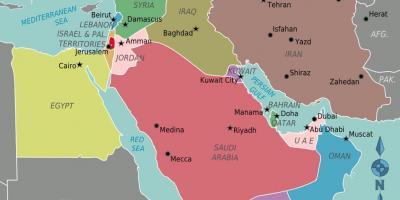Omanin kartta lähi-idän - Kartta Omanin kartta lähi-idän (Länsi-Aasia -  Aasia)